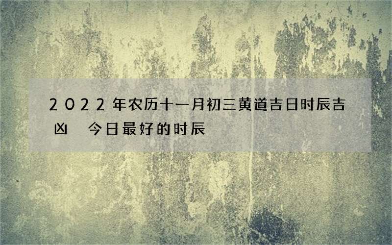 2022年农历十一月初三黄道吉日时辰吉凶 今日最好的时辰